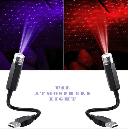 EXPANDABLES Auto Roof Star Projector Lights, USB Portable Adjustable Flexible Interior Car Night Lamp Decorations with Romantic Galaxy Atmosphere fit Car, Ceiling, Bedroom, Party and More Shower Laser Light Pack Of 2