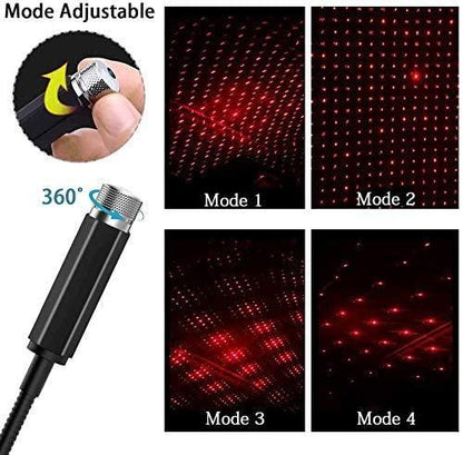 EXPANDABLES Auto Roof Star Projector Lights, USB Portable Adjustable Flexible Interior Car Night Lamp Decorations with Romantic Galaxy Atmosphere fit Car, Ceiling, Bedroom, Party and More Shower Laser Light Pack Of 2