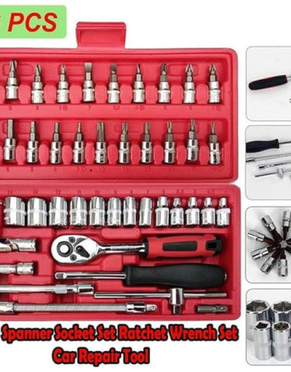 Hardware Tools- 46 in 1 Multi Purpose Combination Socket Tool Kit