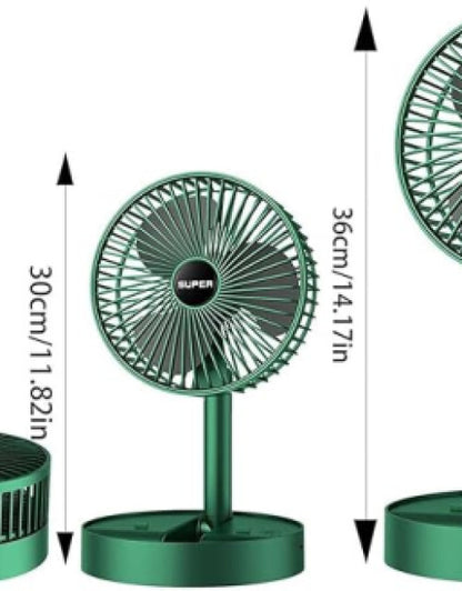 Rechargeable Telescopic Desk Fan – Silent Air Circulator for Ultimate Comfort