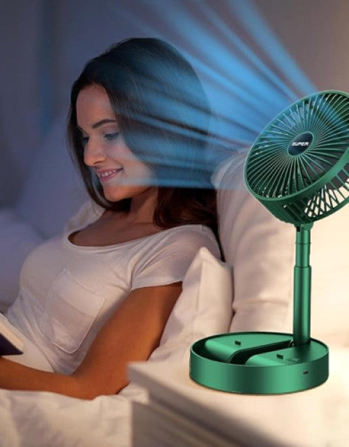 Rechargeable Telescopic Desk Fan – Silent Air Circulator for Ultimate Comfort